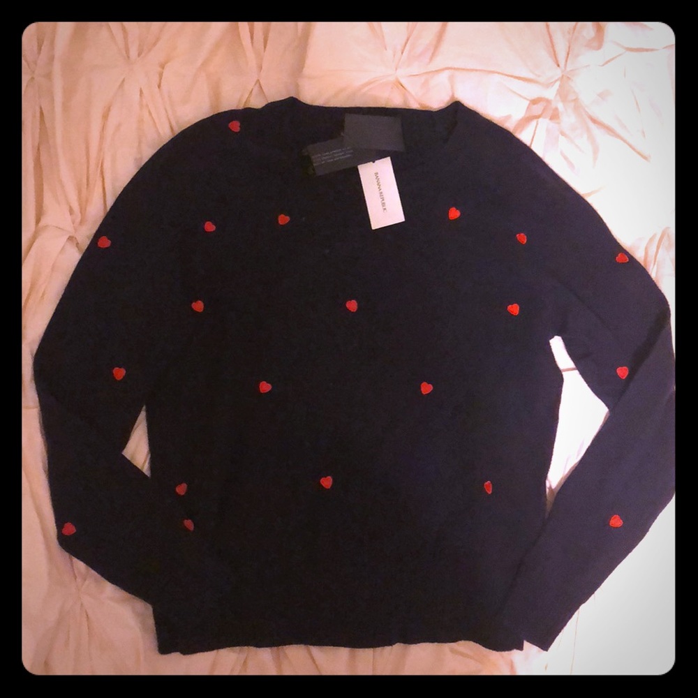 NWT Banana Republic Merino Wool Heart Sweater